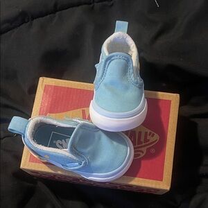 Vans Kids Light Blue Slip-On Sneakers